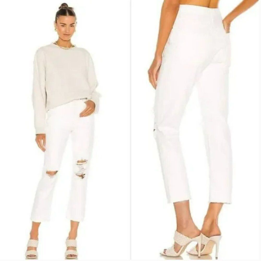 AGOLDE Riley High Rise Straight Crop White Jean Size 28